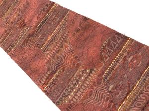 リサイクル　抽象模様織出し名古屋帯